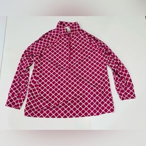 Pappagallo Pink and White Patterned Top
